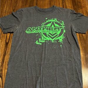 Gray Tee with Neon Green Design